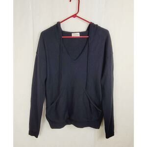 Zimmerman black cashmere vneck hooded sweater Size 10 Luxe Designer Cozycore